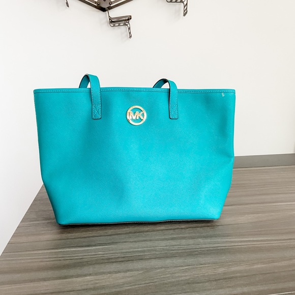 Michael Kors Large Teal Shopping Bag